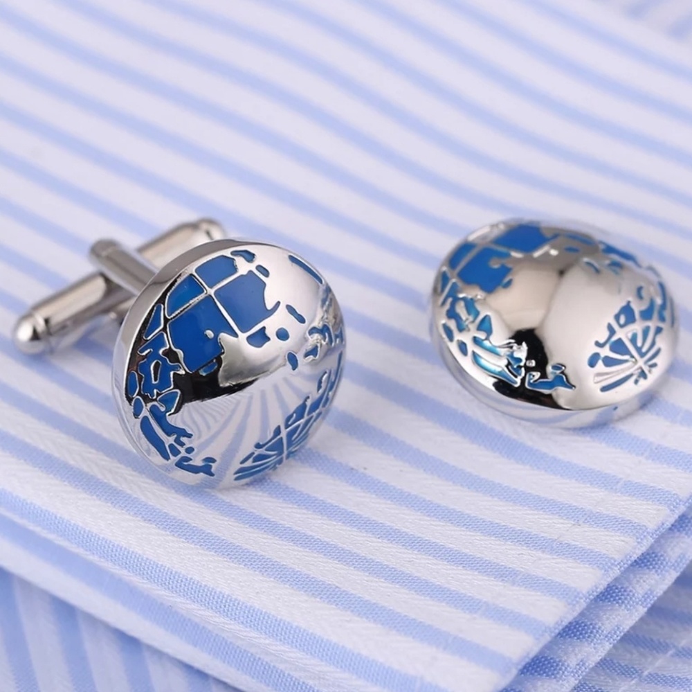 Stainless Steel Globe Cuff Links